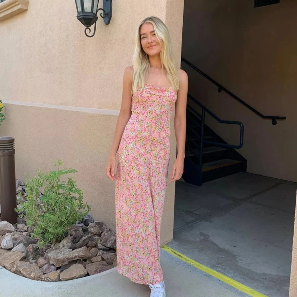 Floral Pink Maxi Dress
